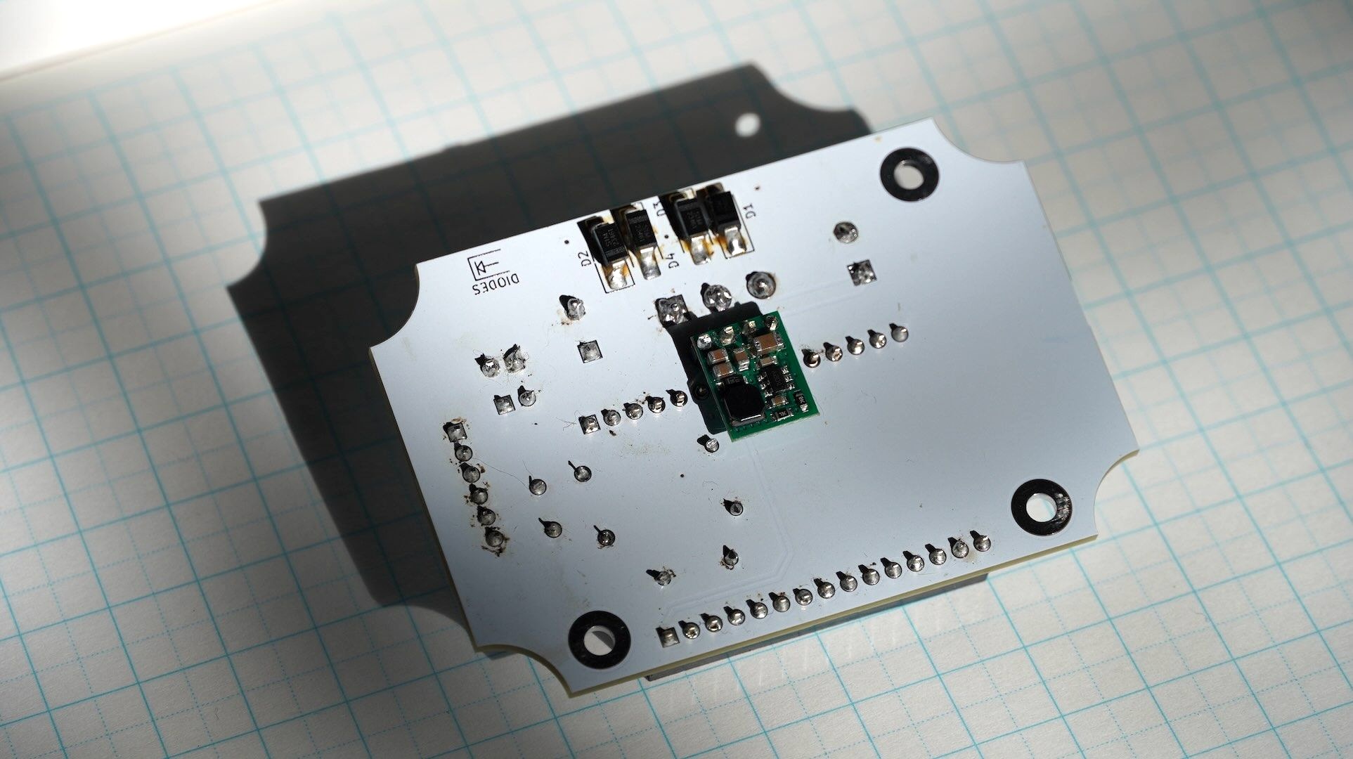 The back of the board reveals the buck converted