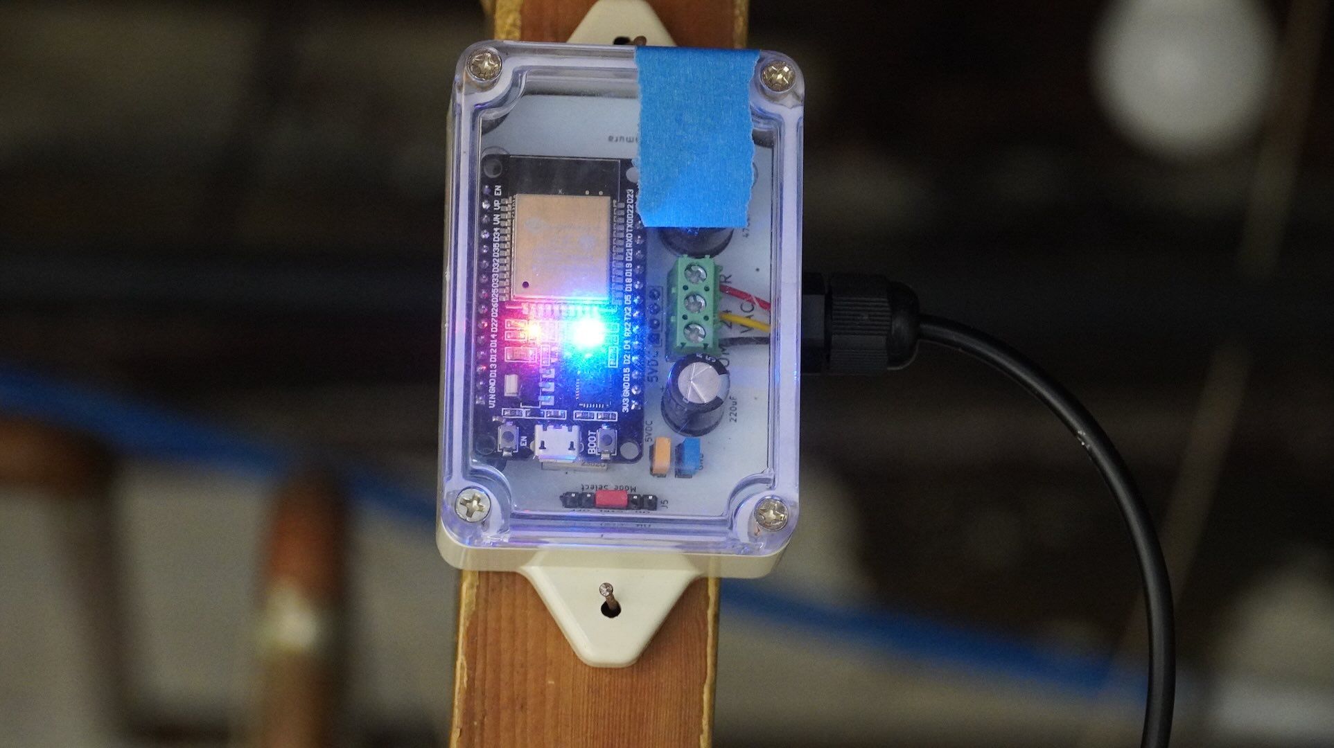 A closeup of the boiler controller installed