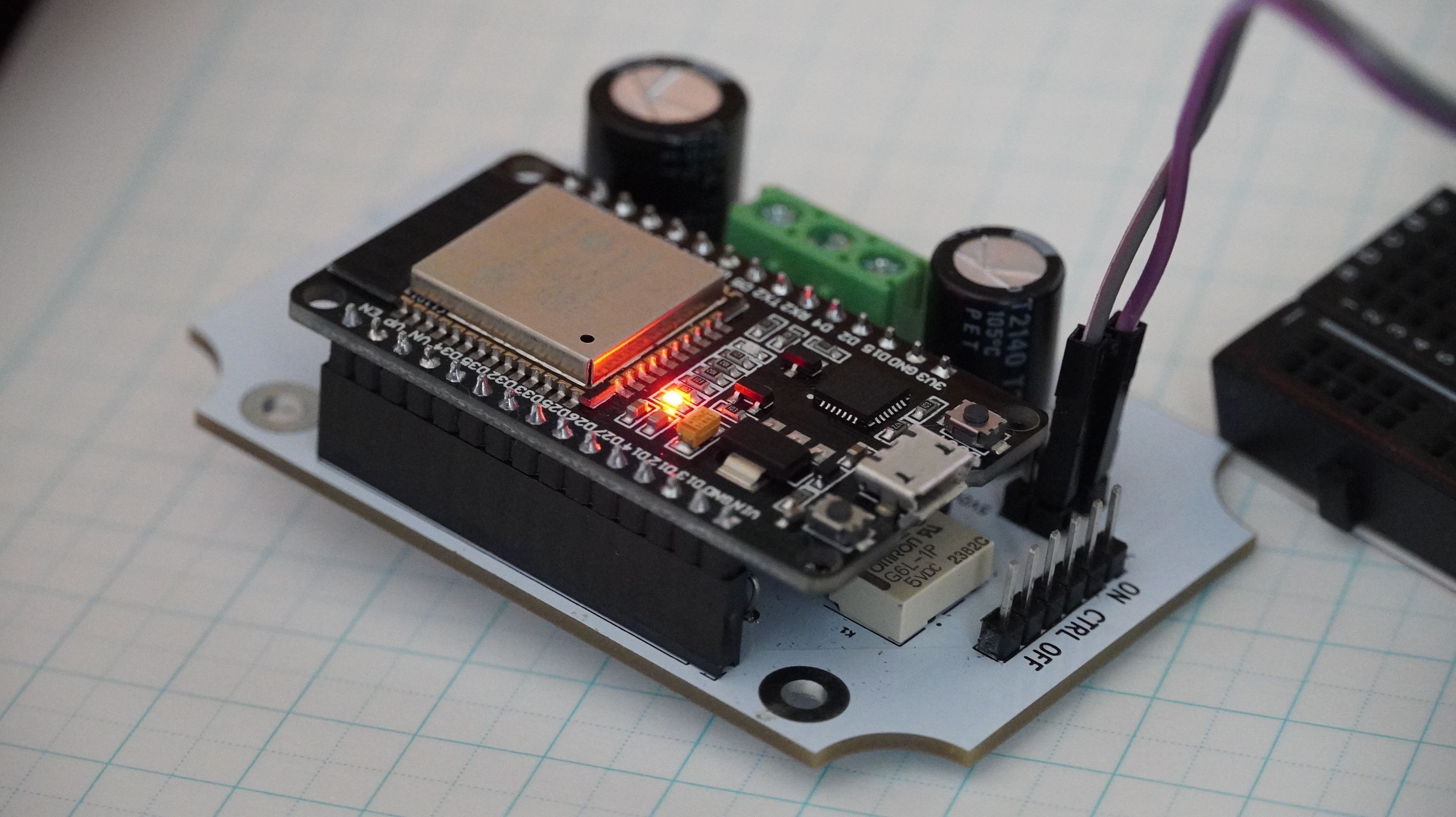 A closeup of the board