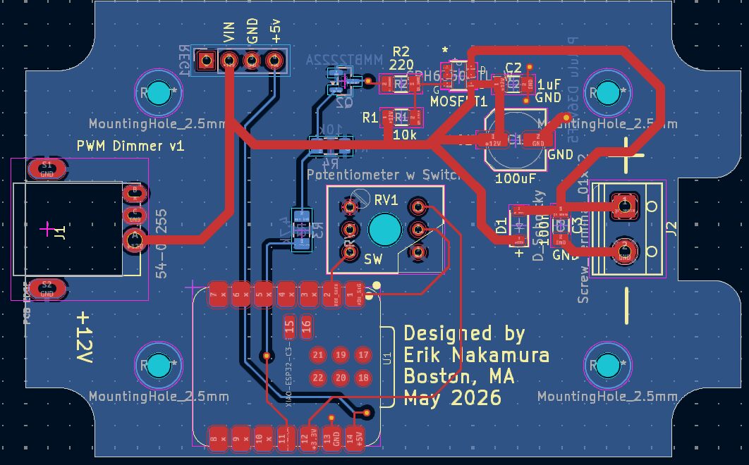The final board layout closer up