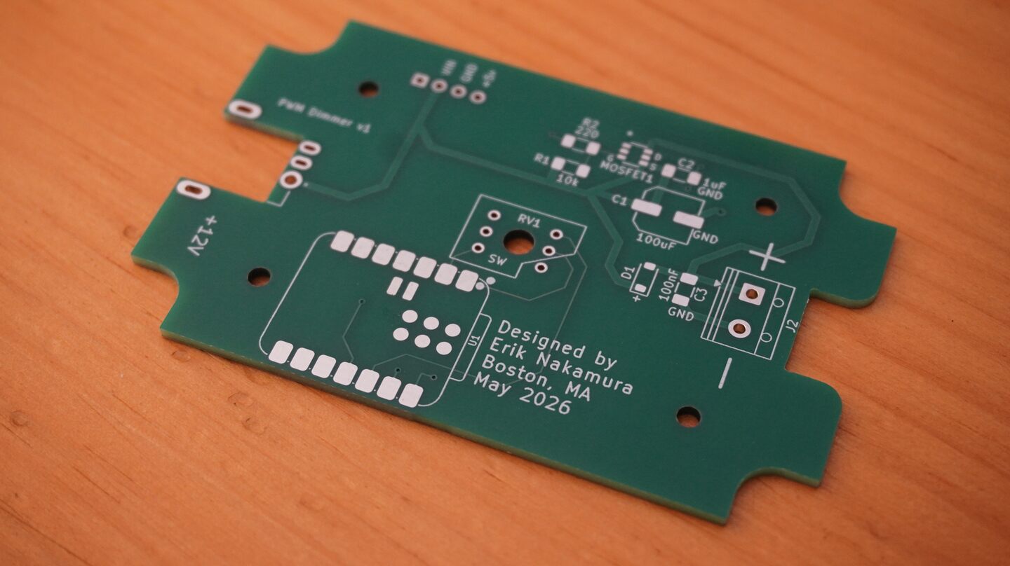 The front side of the fabricated boards