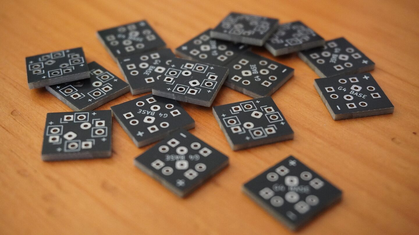 The base PCBs from the fab