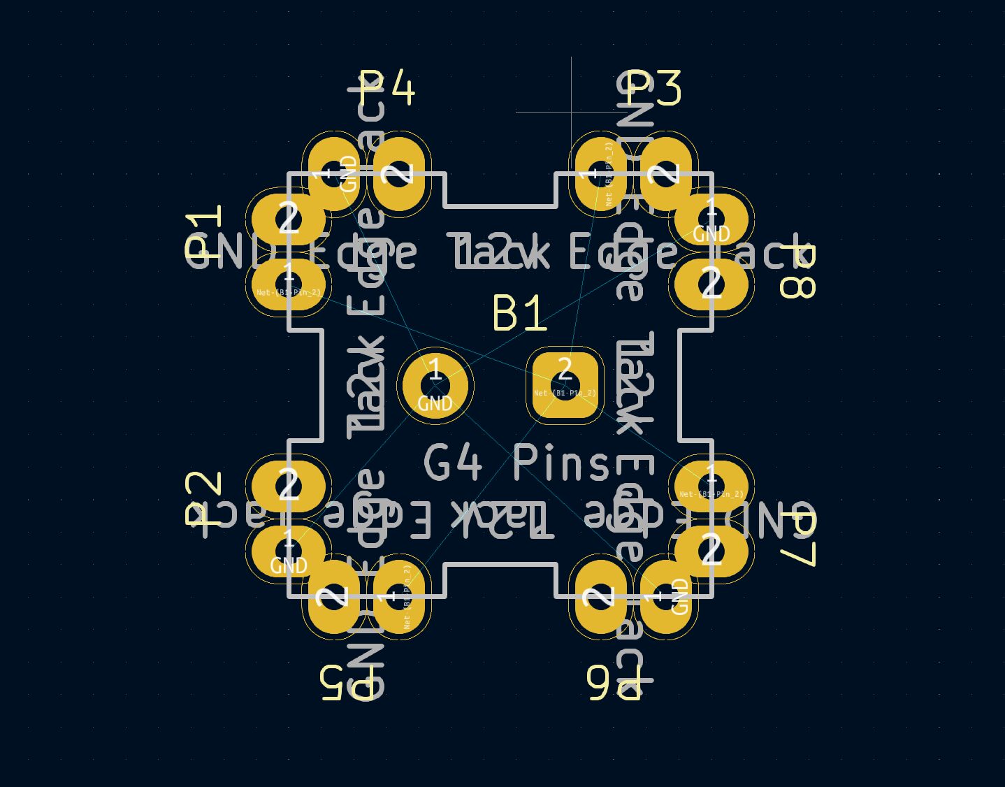 The base board layout with castilatted pads