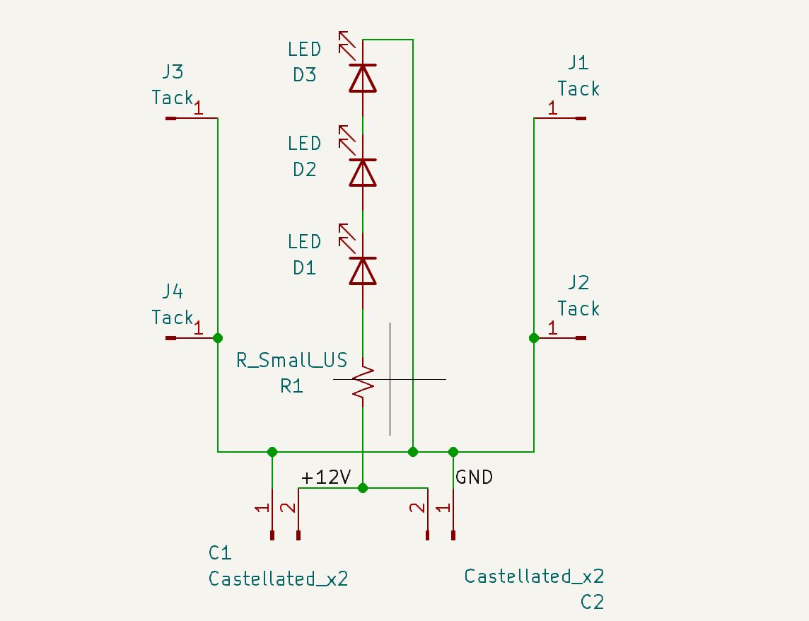 Circuit schematic of LEDs in series with a single resistor