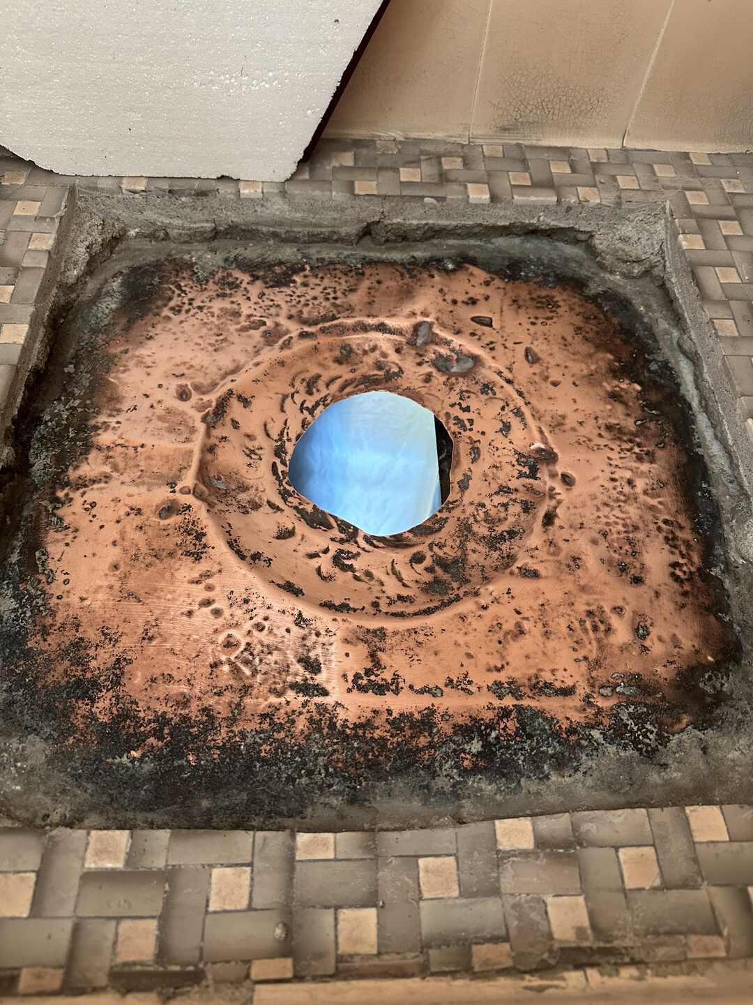 Bare bright copper after mechanical and acid cleaning