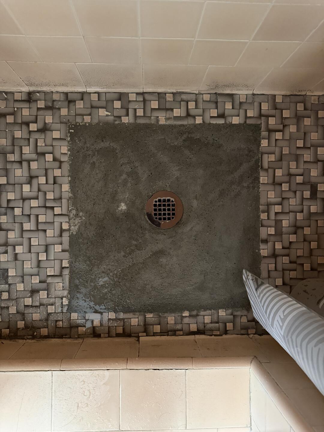 Finished shower patch