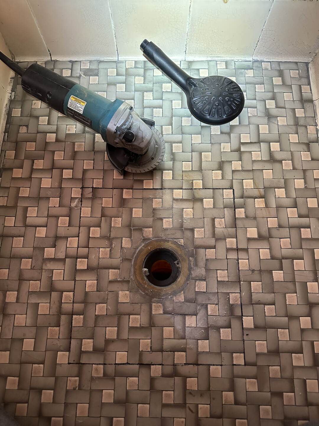 Perimeter cut around the tile